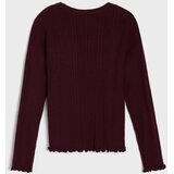 Sinsay Rebrasti slim fit džemper s ukrasnim volanima i viskozom | shoptok.hr