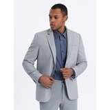Ombre Men's elegant jacket with decorative buttons on cuffs - grey Cijene