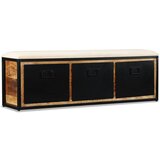 The Living Store Shranjevalna klop s 3 predali trden mangov les 120x30x40 cm - Klop Za Shranjevanje, (21494818) Cene