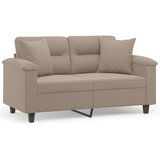 vidaXL Kavč dvosed z blazinami taupe 120 cm tkanina iz mikrovlaken, (20925206) Cene