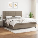  s oprugama i madracem smeđesivi 200x200 cm od tkanine | shoptok.hr