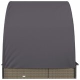 LEŽAJ za sunčanje za 2 osobe sivi 211 x 112 x 140 cm poliratan | shoptok.hr