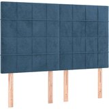  S oprugama i madracem tamnoplavi 140x200 cm baršunasti | shoptok.hr