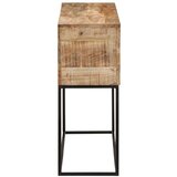 vidaXL Konzolna mizica 110x30x75 cm trd neobdelan mangov les in železo | Shoptok.si