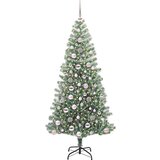 vidaXL Umjetno Božićno Drvo s Snježnim Flokom i LED Svjetlom 180 cm | shoptok.hr