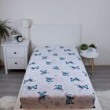 Jerry Fabrics Bela napenjalna enojna bombažna otroška rjuha 90x200 cm Lilo and Stitch "Ohana White" – | Shoptok.si