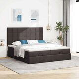 vidaXL Okvir kreveta s madracima tamnosmeđi 200x200cm tkanine | shoptok.hr