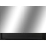  LED kupaonski ormarić s ogledalom crni 80 x 15 x 60 cm MDF | shoptok.hr