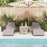  Ležaljka za sunčanje 2 pcs Sivo-smeđa Čvrsto drvo akacije | shoptok.hr