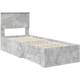  Krevetna konstrukcija Betonski sivi i srebrna 70 x 190 cm | shoptok.hr