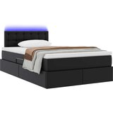 Krevet s prostorom za pohranu s LED-om Crna 120 x 200 cm | Eponuda.com