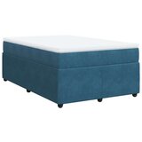 vidaXL Box spring postelja z vzmetnico temno modra 120x200 cm žamet | Shoptok.si