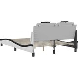  Okvir kreveta Viana bez madraca bijelo-crni 140x190 cm umjetna koža | shoptok.hr