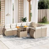 vidaXL 10-dijelni set vrtnih sofa s jastucima bež od poliratana | shoptok.hr
