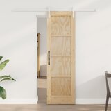  Klizna vrata Prirodna i bijela 61 x 198,5 cm Masivna borovina | shoptok.hr