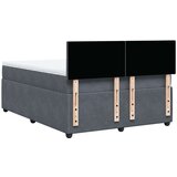 vidaXL Box spring postelja z vzmetnico temno siva 140x200 cm žamet, (21321130) | Shoptok.si