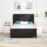  Box Spring Postelja z Vzmetnico Črna 140x190 cm Žamet, (22050826) | Shoptok.si