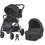 Coccolle Otroški voziček 2v1 Serry Jet črna in stolček za hranjenje Ziti Cene