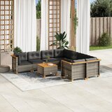  The Living Store Vrtna sedežna garnitura 9-delna z blazinami siv poli ratan - Vrtna Sedežna Garniture, (21477732) | Shoptok.si