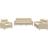 vidaXL 3-dijelni set sofa s jastucima krem od tkanine Cijene