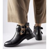 IDEAL SHOES Black cut-out ankle boots with buckles Franca | Eponuda.ba
