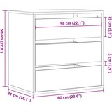  Kutna komoda s ladicama boja staro drvo 60x41x58 cm drveni | shoptok.hr