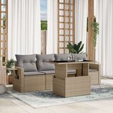 vidaXL 5-dijelni vrtni set sofa s jastucima bež od poliratana | shoptok.hr