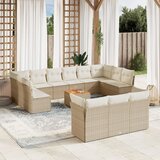 vidaXL 14-dijelni set vrtnih sofa s jastucima poliratan Bež | shoptok.hr