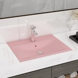 vidaXL Razkošen umivalnik z luknjo mat roza 60x46 cm keramičen Cene