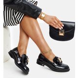 Gemre Black patent leather loafers with Aili embellishment | Shoptok.si