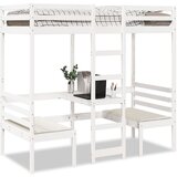vidaXL Okvir za pograd z mizo in stoli bel 90x200 cm trdna borovina | Shoptok.si