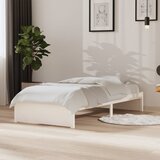 Maison Chic Posteljni okvir - Enojna postelja - Postelja za odrasle bel iz trdnega lesa 90x190 cm-J6351, (21760409) | Shoptok.si