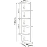 MID.YOU KOTNI REGAL 37/140/37 cm bela | Shoptok.si