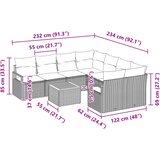  Sjedeća garnitura za vrt 9 kom. Siva poliratan | shoptok.hr