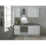 Marinelli Cucine Predsestavljena kuhinja Giulia (Širina: 195 cm, Bele barve, Z električnimi napravami, Videz delovne plošče: Marmorni videz, Spüle desno) Cene