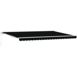 vidaXL Ručna uvlačiva tenda Crna 500x350 cm, Tenda zamjenski materijal za okvir 5x3.5 m Crna | shoptok.hr