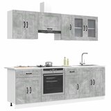  8-dijelni set kuhinjskih ormarića Kalmar konstruiranog drva Siva | shoptok.hr