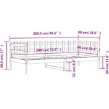  Dnevni ležaj bijeli 90 x 200 cm od masivne borovine | shoptok.hr