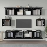  6-dijelni set TV ormarića crni od konstruiranog drva | shoptok.hr