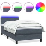 vidaXL Box spring krevet s madracem tamnosivi 90x220 cm baršunasti | shoptok.hr