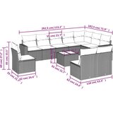 vidaXL 11-dijelni set vrtnih sofa od poliratana s jastucima smeđi | shoptok.hr