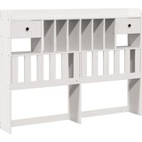 Maison Chic posteljno vzglavje - vzglavna omarica - nočna omarica s predelki bela 160 cm trdna borovina, (21708931) Cene