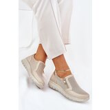 EVENTO Boto Women's Platform Slip-Ons With Zipper Gold Leanae | Shoptok.si