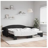 vidaXL Izvlečna dnevna postelja z vzmetnicami črna 100x200 c | Shoptok.si