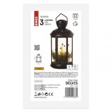 Emos LED dekoracija – božična laterna s svečkami črna, 35,5 cm, 3x C, notranja, vintage DCLV15 | Shoptok.si