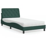  The Living Store Postelja z vzmetnico temno zelena 100x200 cm žamet - Postelja, (21491869) | Shoptok.si