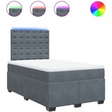 vidaXL Box spring postelja z vzmetnico temno siv 120x190 cm žamet, (21309826) Cene