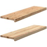  Okenske police 2 kosa neobdelana 90x30x2 cm trdna hrastovina, (5000208459) | Shoptok.si