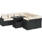vidaXL 9-dijelni set vrtnih sofa s jastucima crni od poliratana | shoptok.hr