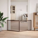 vidaXL Vrata za pse zložljiva 2 panela rjava 160 cm topolovina | Shoptok.si